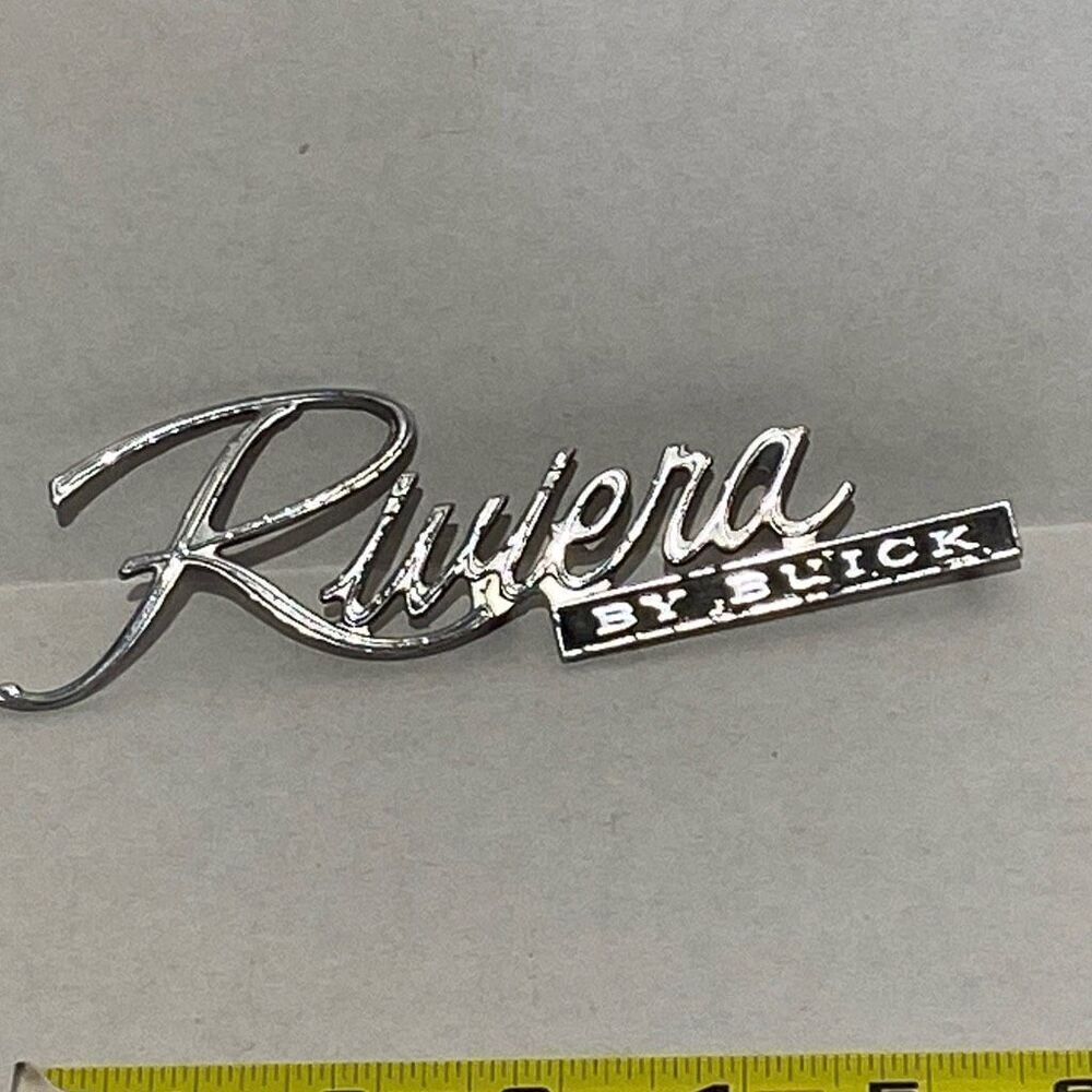 Riviera By Buick Draw CC Chrome Trunk Script Deck Lid Emblem Badge 1971-1972‎